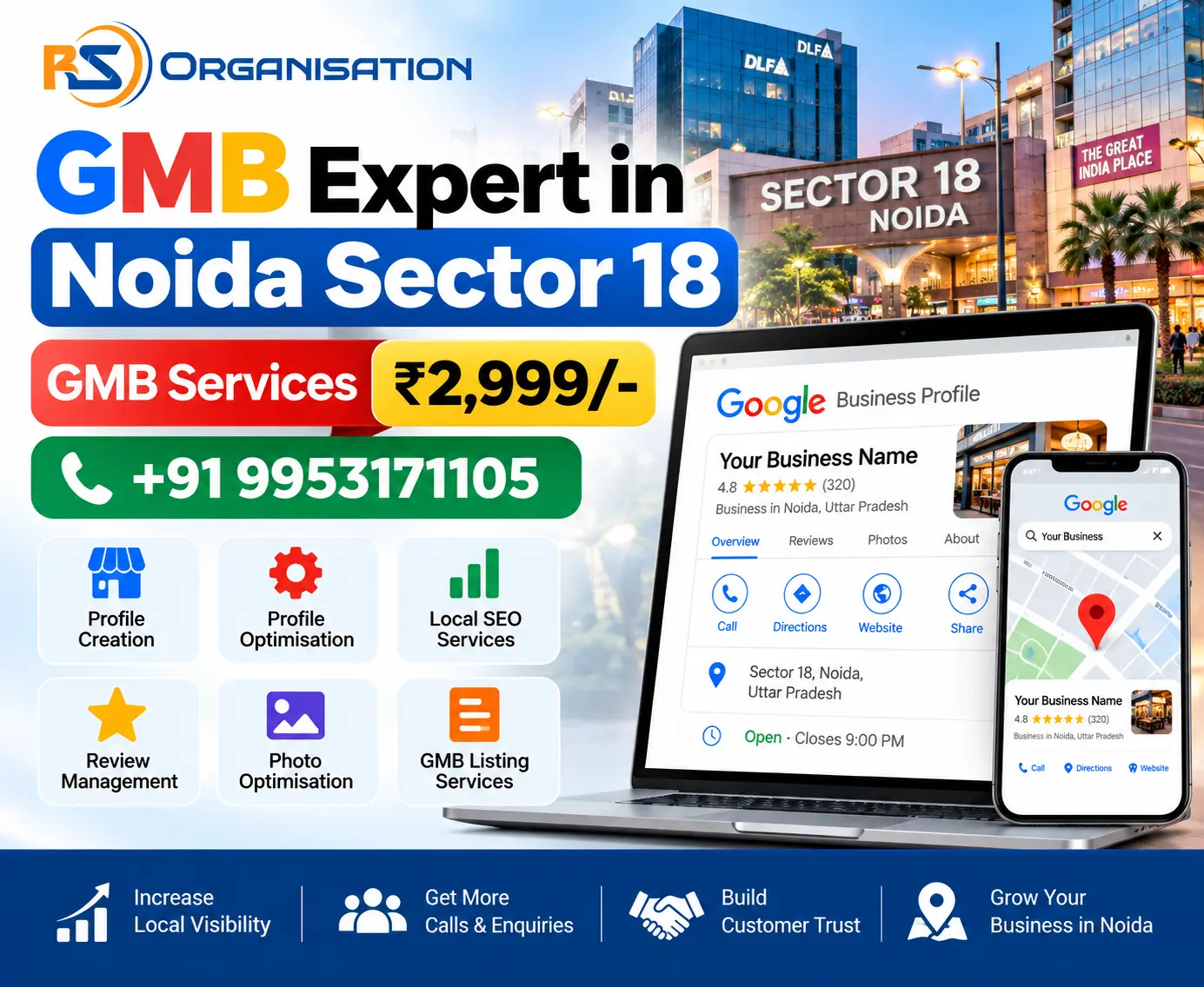 GMB Expert in Noida Sector 18 | GMB Services ₹2,999/- | +91 9953171105
